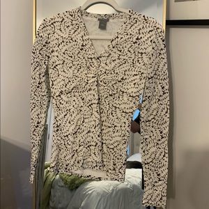 Ann Taylor Printed Long Sleeve Blouse